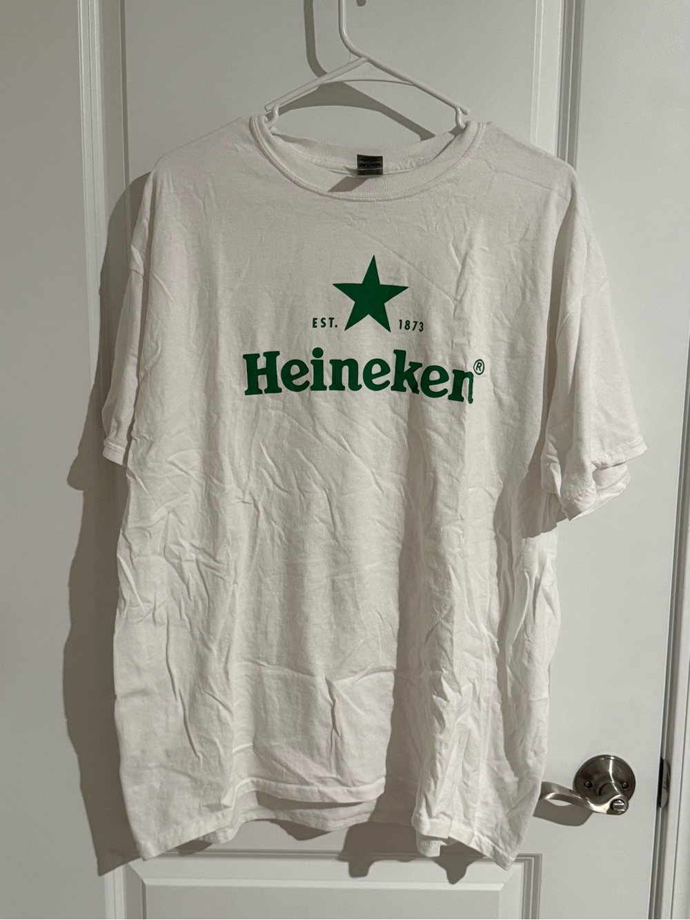 Heineken Beer White Logo Tee - Men's Casual Crewneck Shirt